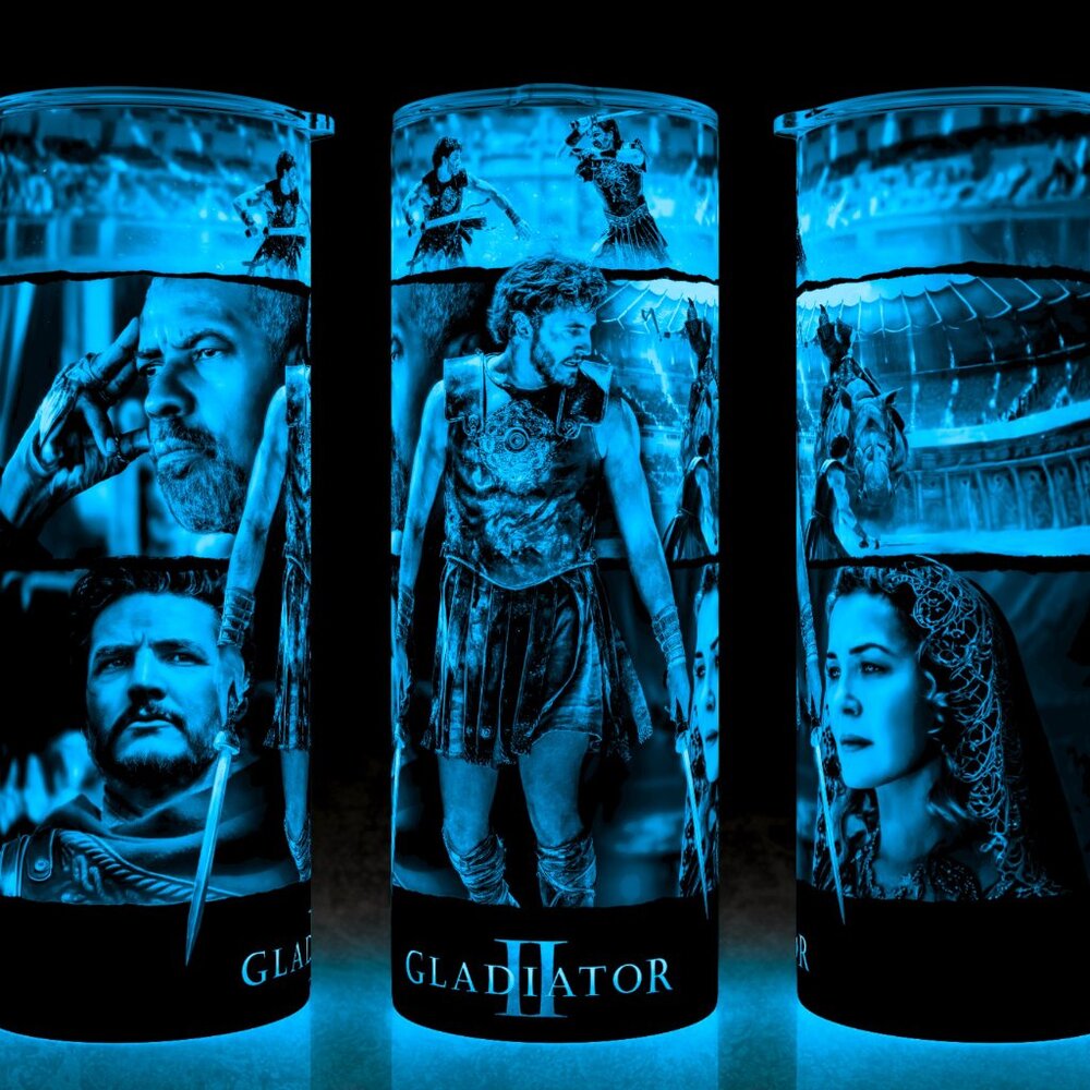 Glow in the Dark Gladiator 2 Maximus Action Movie Cup Mug Tumbler 20oz